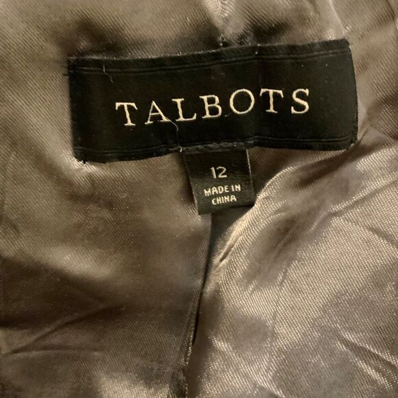 Talbots Grey Tan Moto Wool Blend Collared Jacket Size 12 - Picture 9 of 10